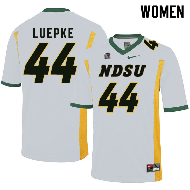 Women #44 Hunter Luepke North Dakota State Bison College Football Jerseys Sale-White - Click Image to Close